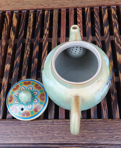 Pipa and Harp Players Dunhuang Style Teapot