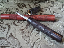 Load image into Gallery viewer, Wood "Dragon Pillar" Damascene Steel Pu Erh Pick