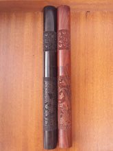 Load image into Gallery viewer, Wood "Dragon Pillar" Damascene Steel Pu Erh Pick