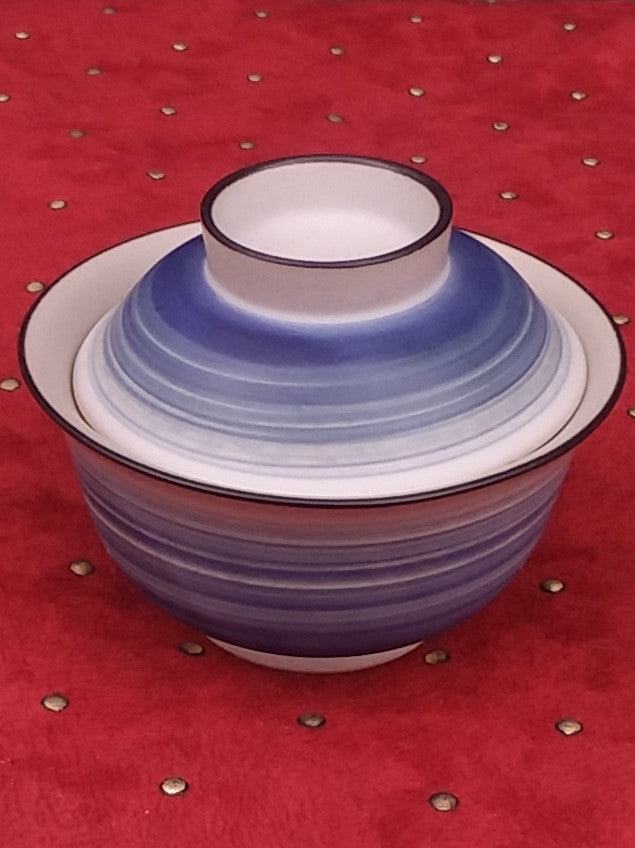 Blue Swirl Ceramic Gaiwan