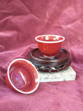 Load image into Gallery viewer, Ruby Red Cups Glazed Ceramic Tea Cups * Set of 2
