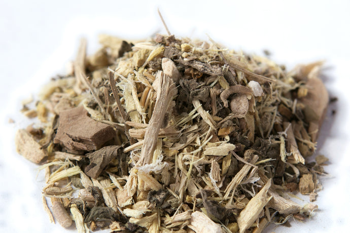 Herbal Adaptogen Tea Blend With Ginseng, Ashwaghanda, Holy Basil, Reishi Mushroom, Astragalus, and Licorice.