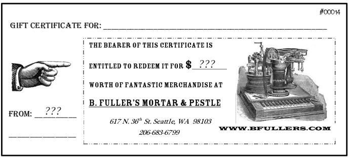 B. Fullers Mortar and Pestle Gift Card