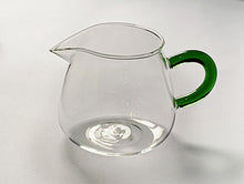 Load image into Gallery viewer, Green Handled Glass Sharing Pitcher
